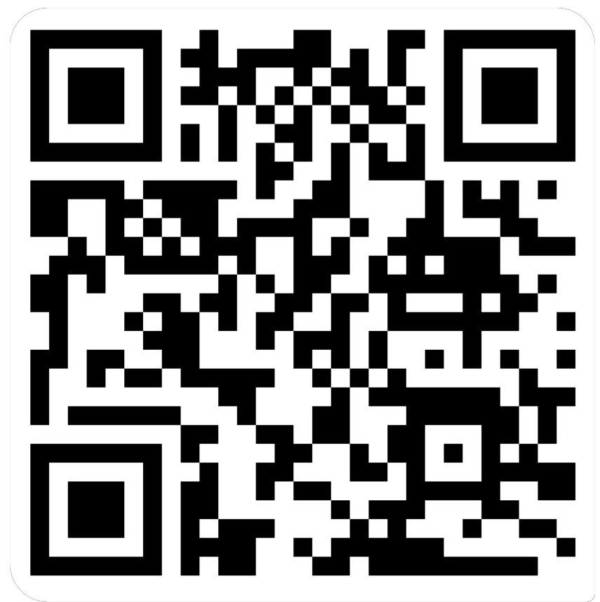 Ein schwarz-weißer QR-Code auf weißem Hintergrund.